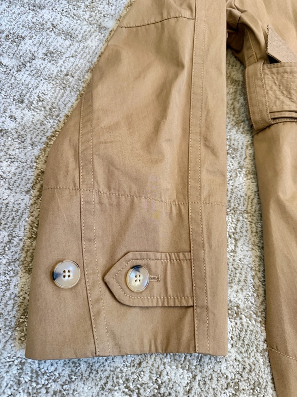 Vince Women’s Dark Khaki Belted Cotton Trench Jacket—M - Picture 7 of 14